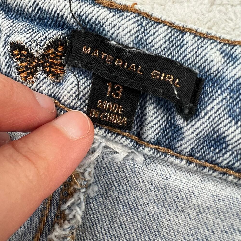 Material Girl Butterfly Embroidered Jeans Junior Women's size 13 - Picture 7 of 9
